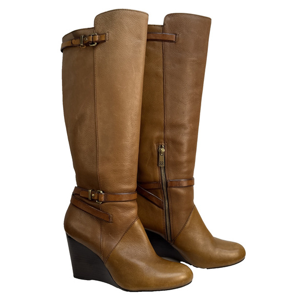 Coach Womens Adair Pebble Grain Leather Boots Q.1300 Size 7.5 B NWOB - Picture 1 of 16